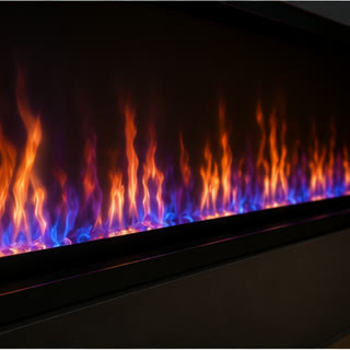 A linear vapor flame, close up